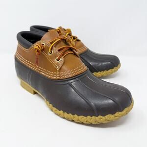 LL Bean Brown Rubber Duck Boots Women's Size 8 EUC Lace Up Made in USA